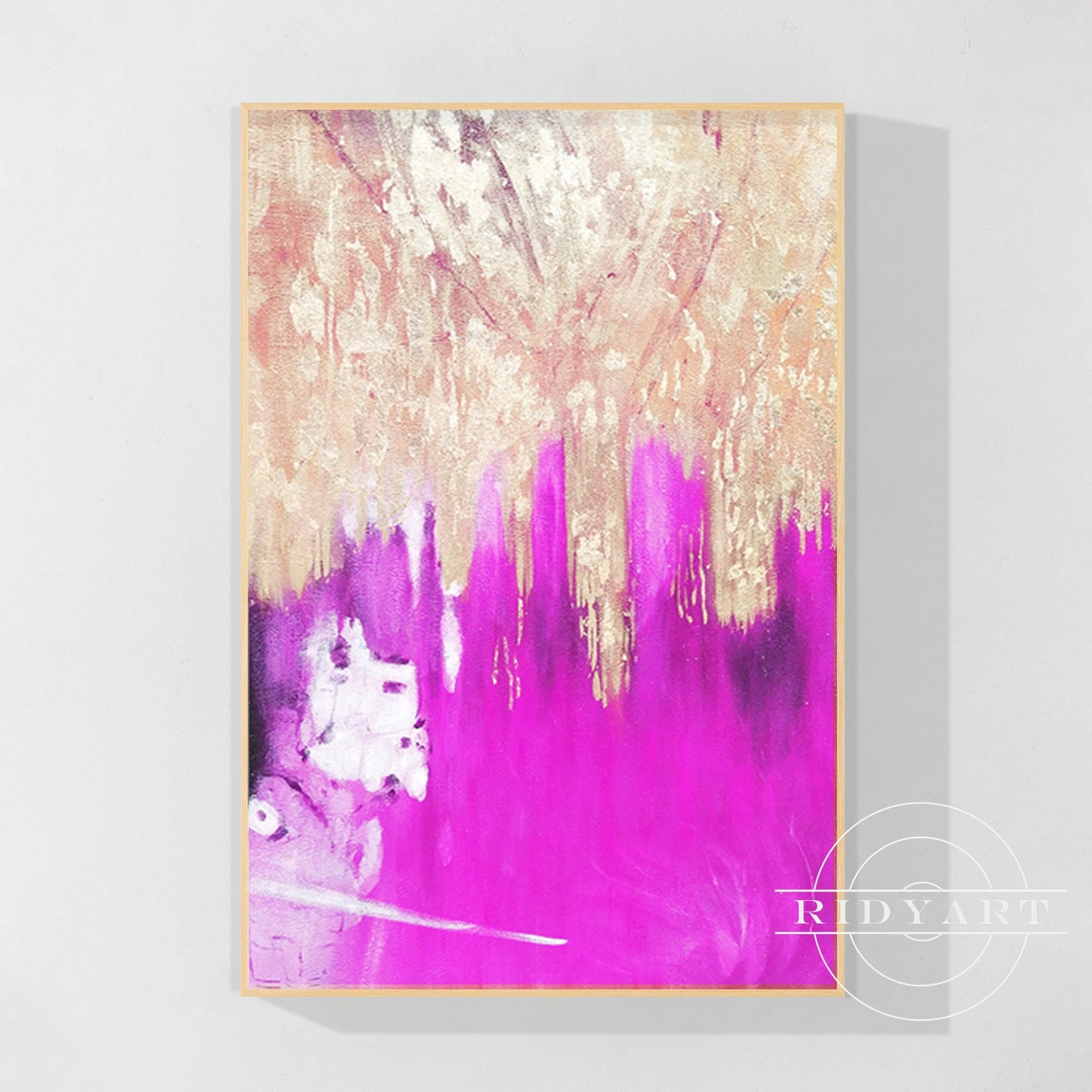Purple Gold Foil Abstract Canvas Painting Wall Art