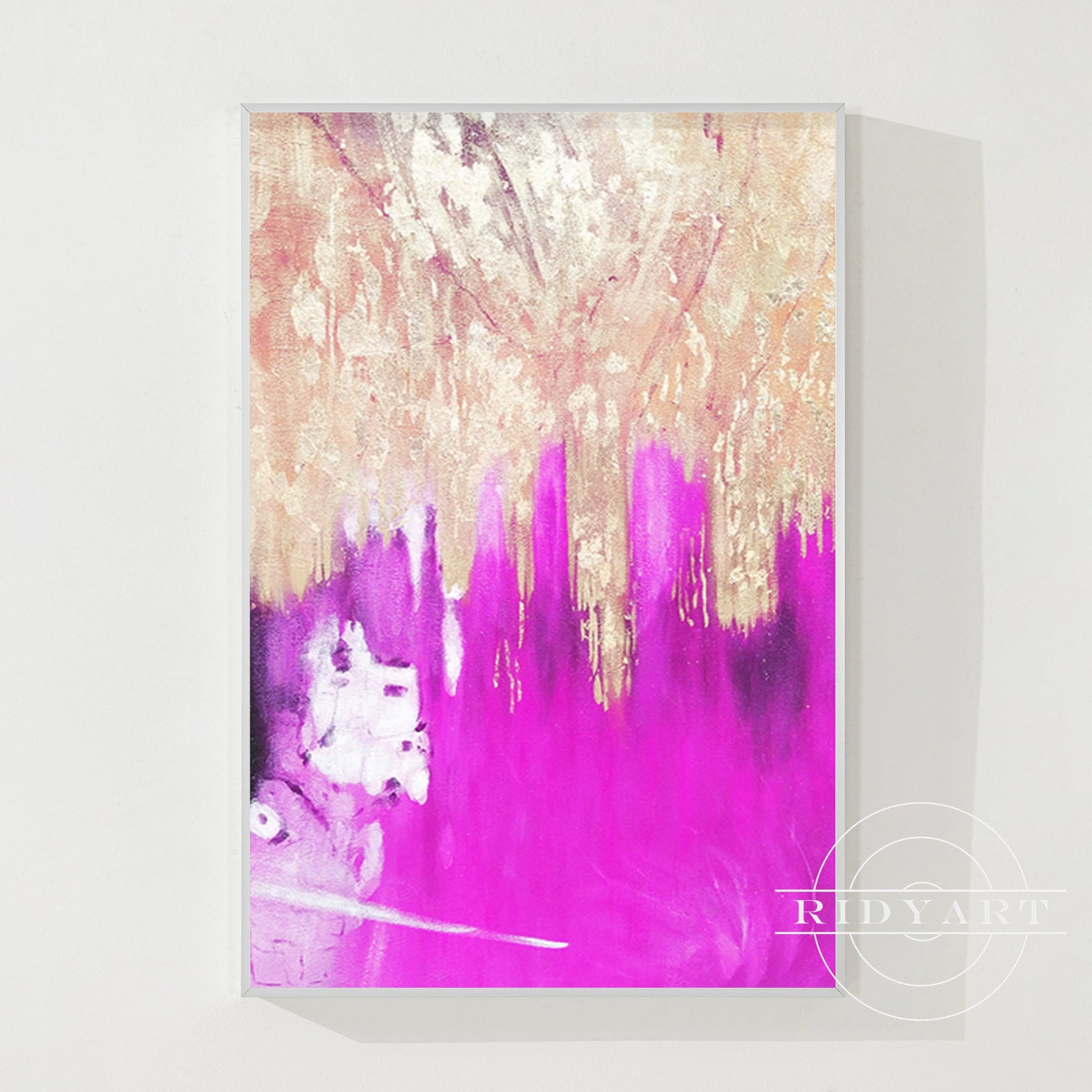Purple Gold Foil Abstract Canvas Painting Wall Art