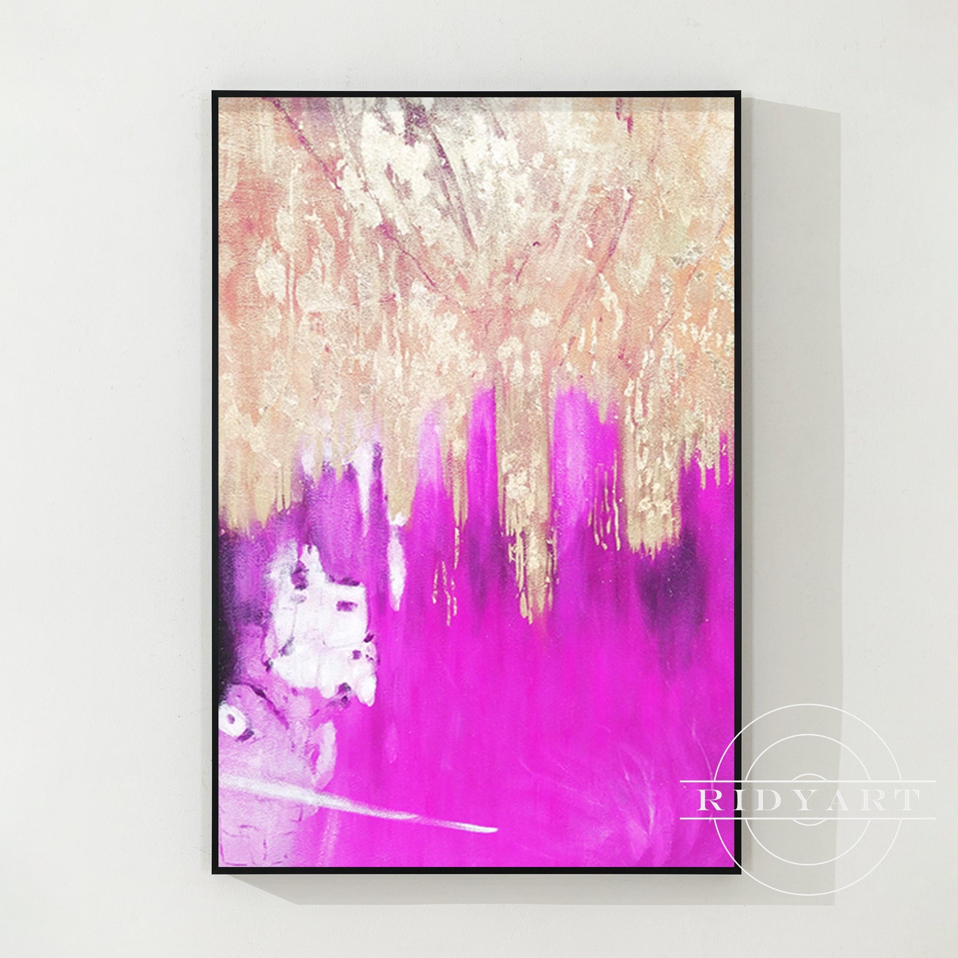 Purple Gold Foil Abstract Canvas Painting Wall Art