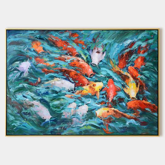 Texture KOI Fish Painting