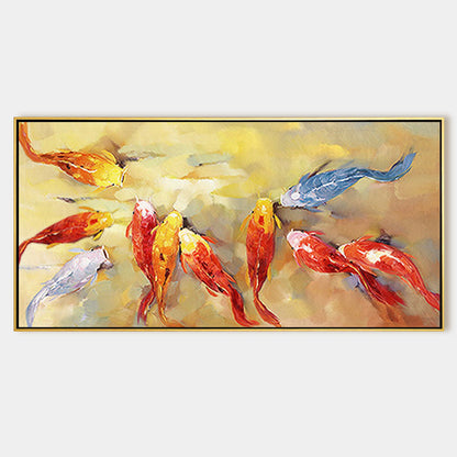 Colorful KOI Fish Feng Shui Painting