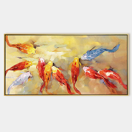 Colorful KOI Fish Feng Shui Painting