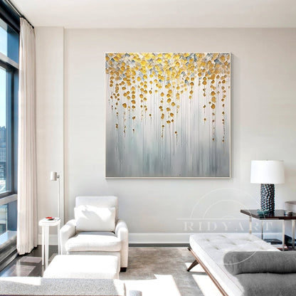 Sage Green Mountain Painting - Minimalist Large Wall Art