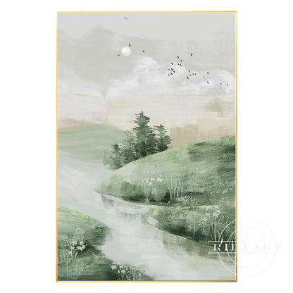 Sage green Landscape Wall Art