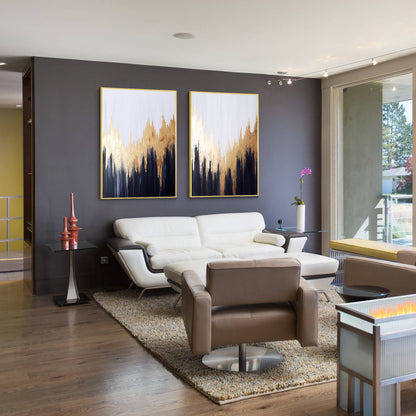 Set of 2 Gold Abstract Painting_W019