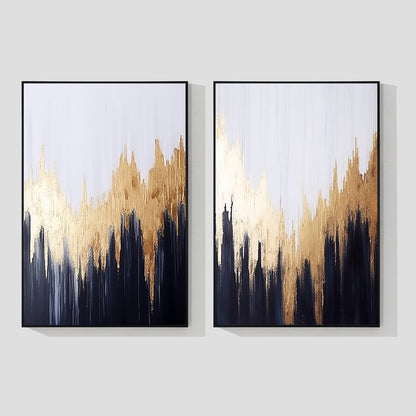 Set of 2 Gold Abstract Painting_W019