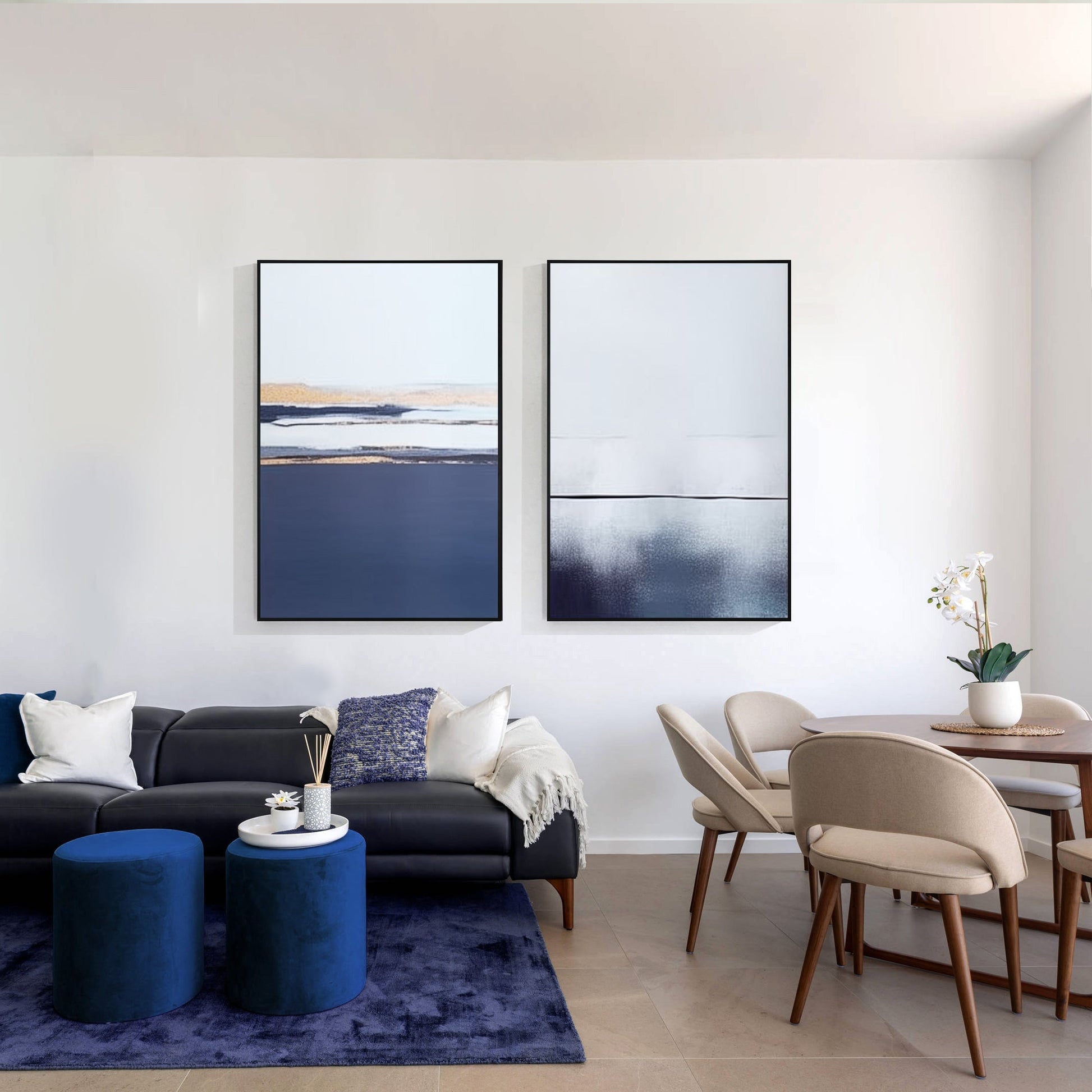 Set of 2 Ocean Abstract Painting_W017
