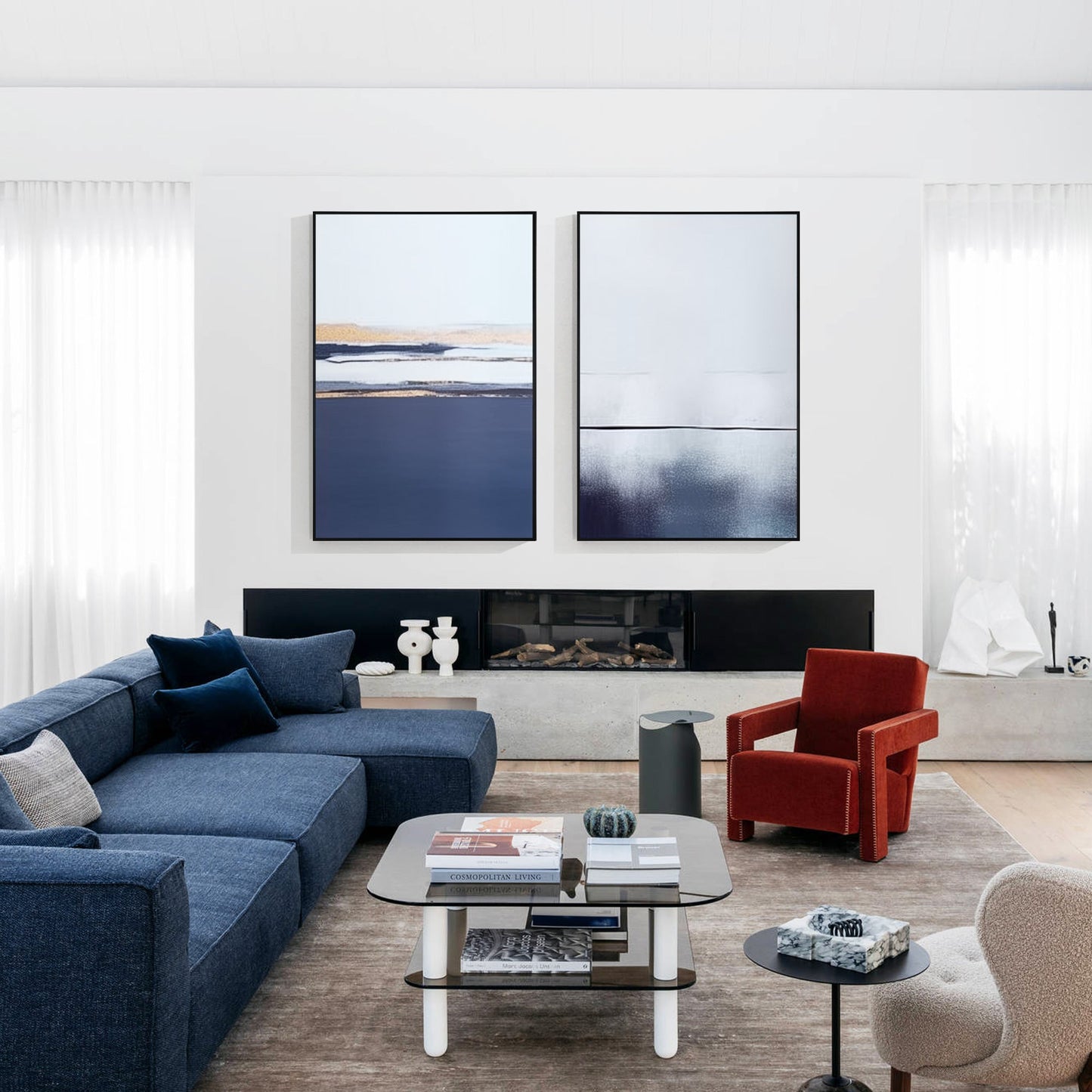 Set of 2 Ocean Abstract Painting_W017
