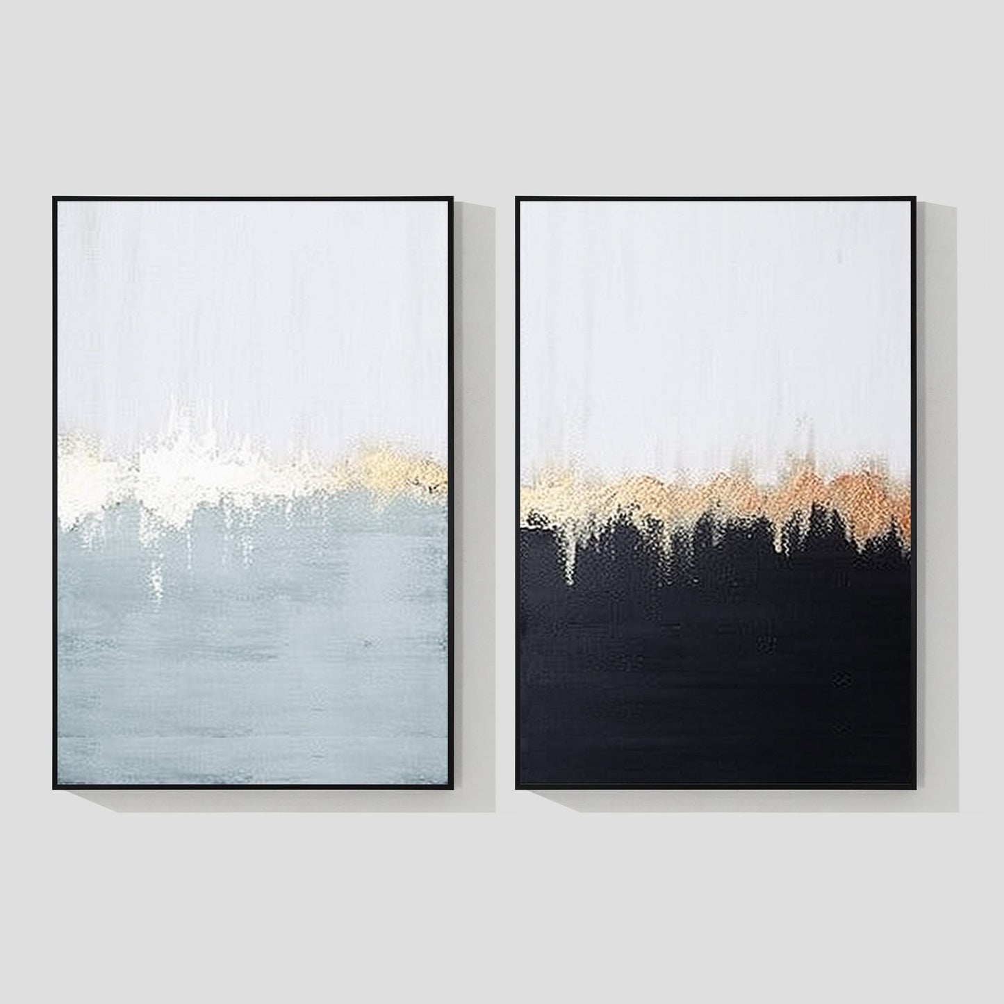 Set of 2 Gold Abstract Painting_W018