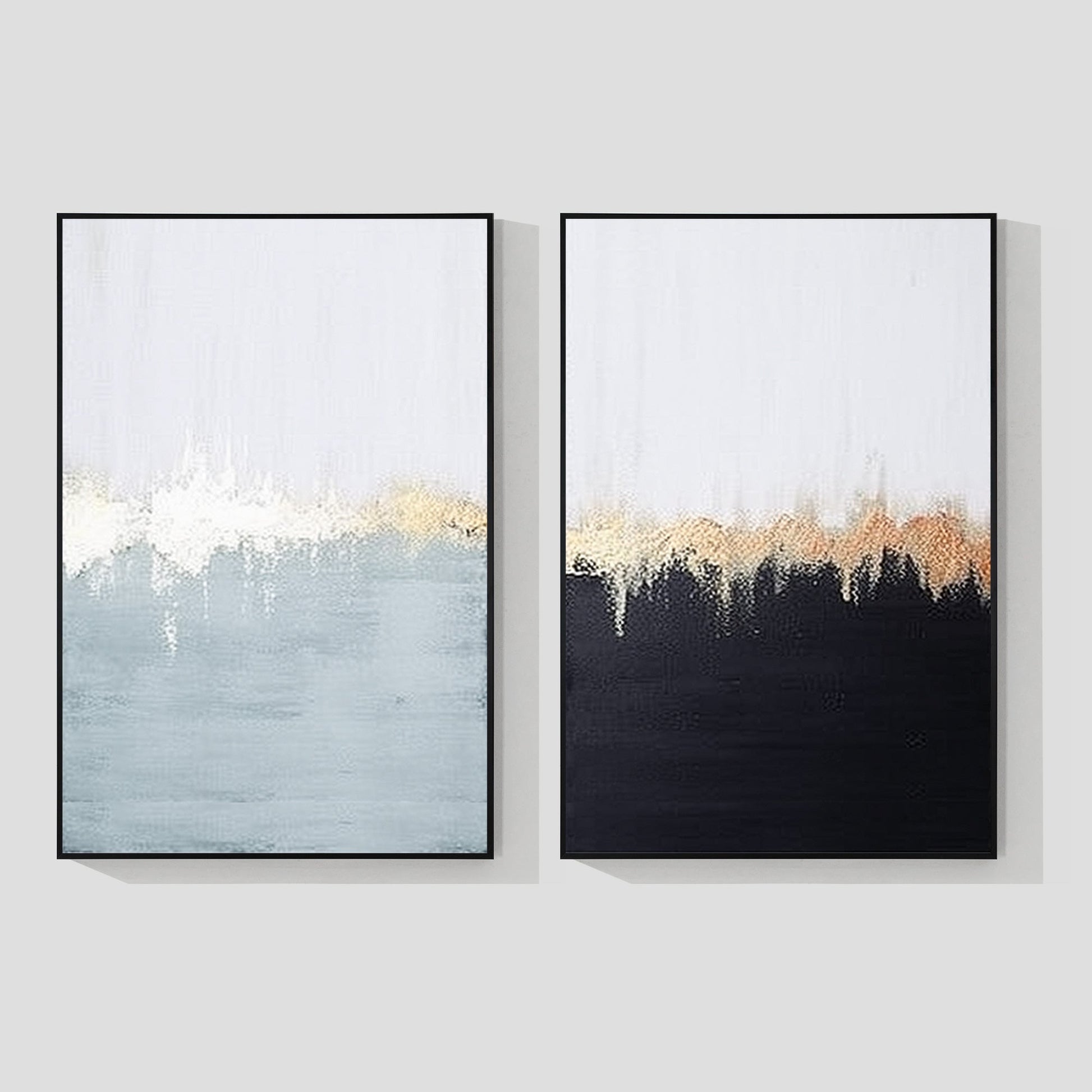 Set of 2 Gold Abstract Painting_W018