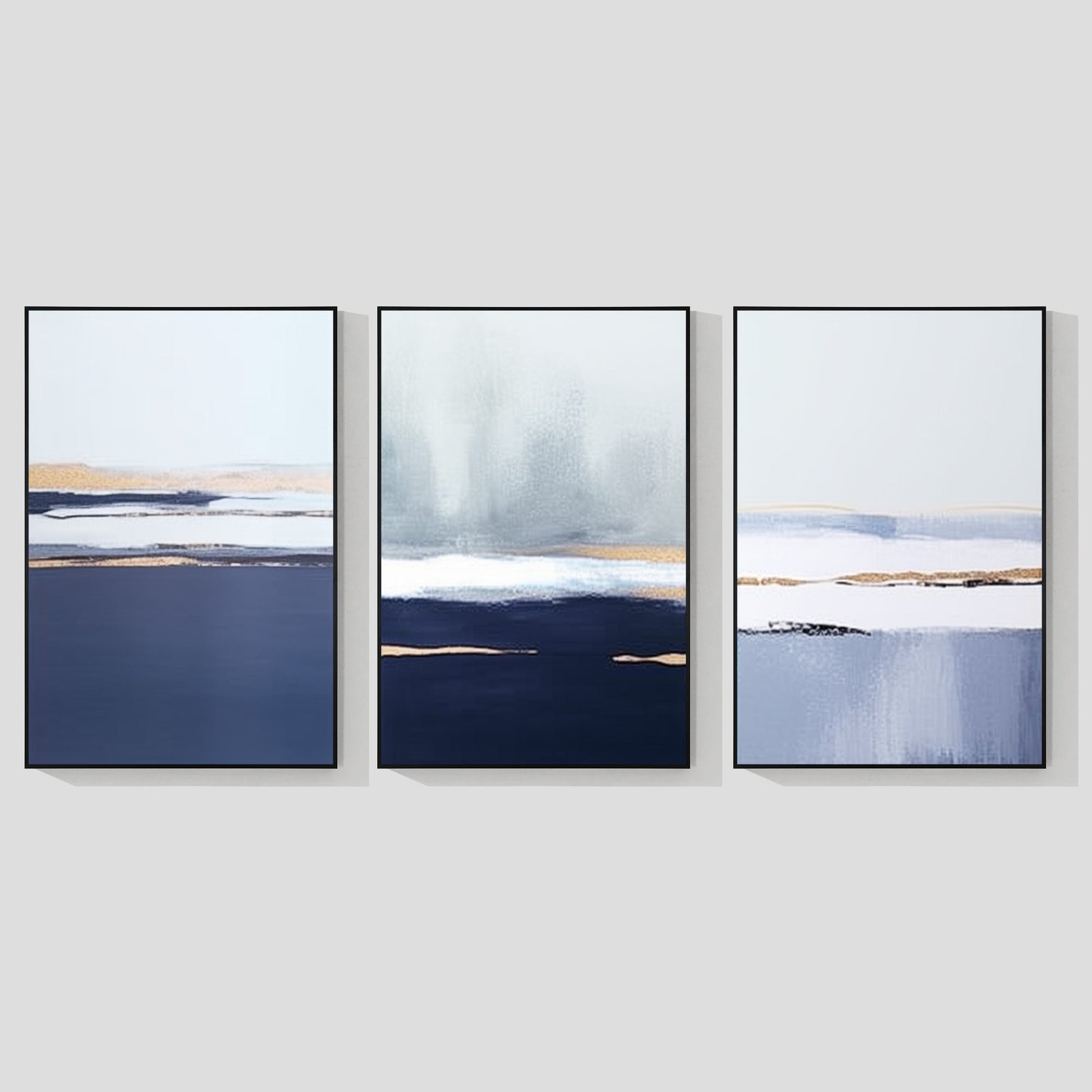 Set of 3 Ocean Abstract Painting_W016