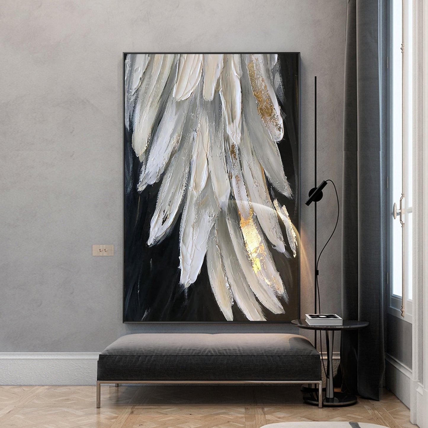 Silver Feather  Oil Painting