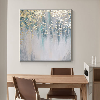 Teal Gold Abstract Art
