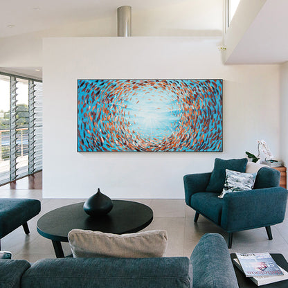 Colorful School of Fish Oil Painting