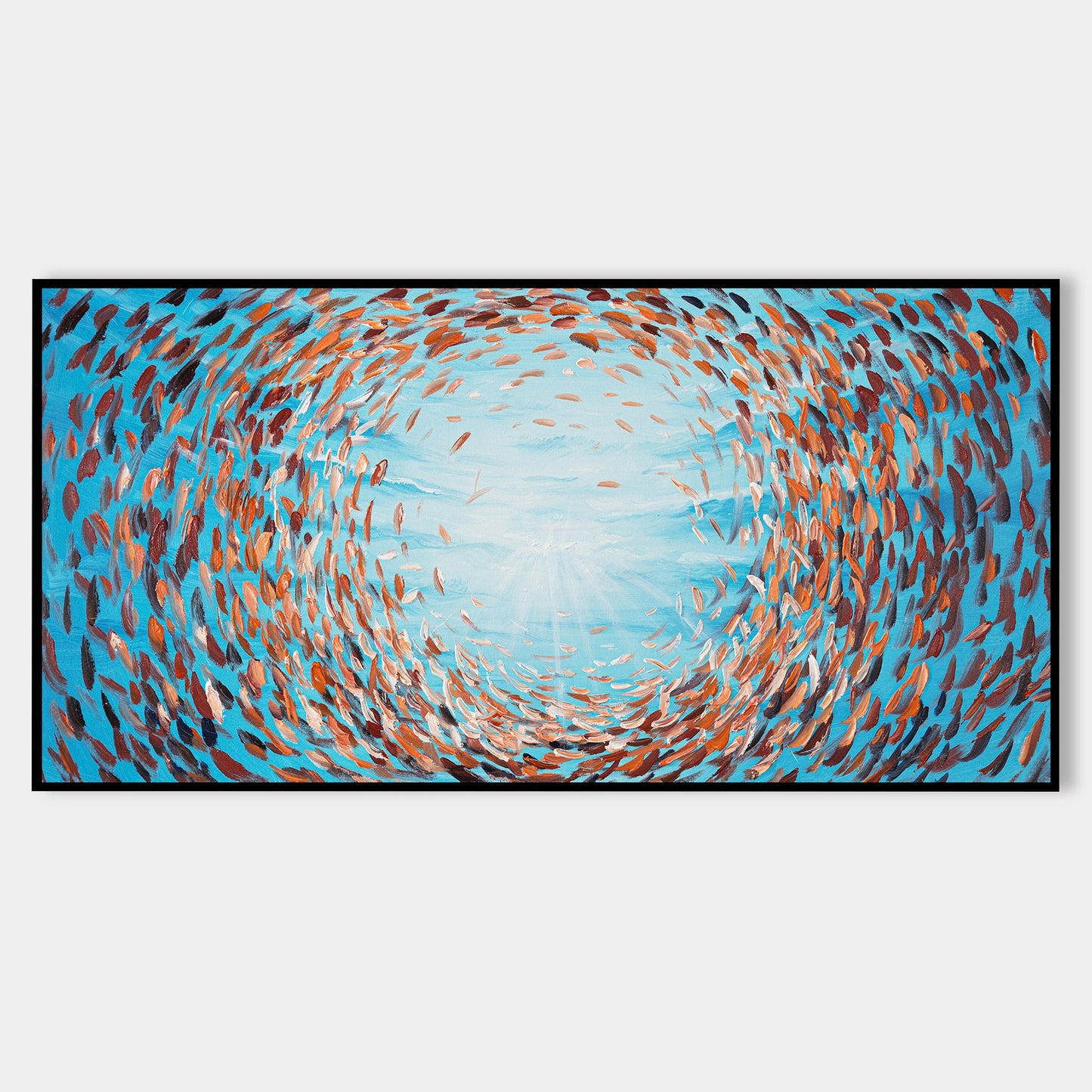 Colorful School of Fish Oil Painting