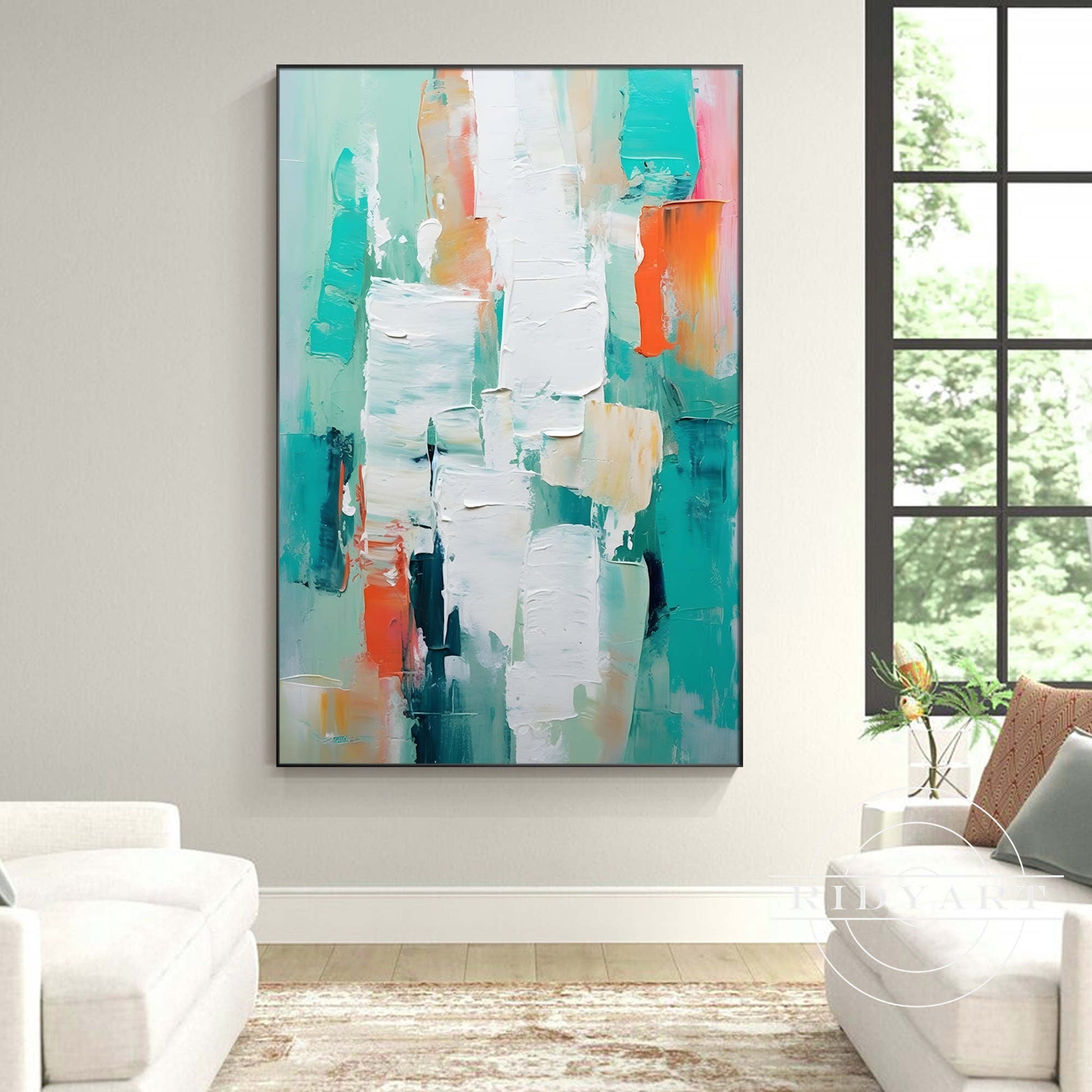 Teal Abstract wall art