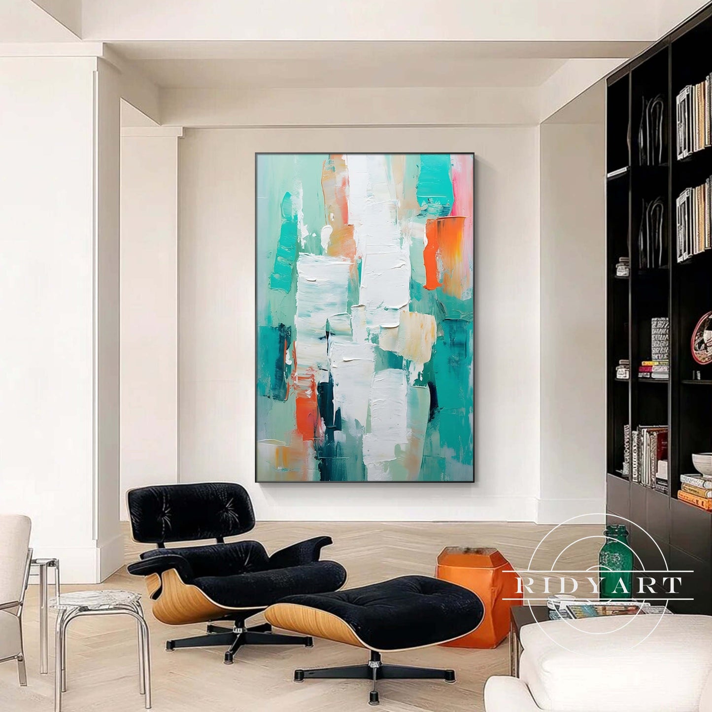 Teal Abstract wall art