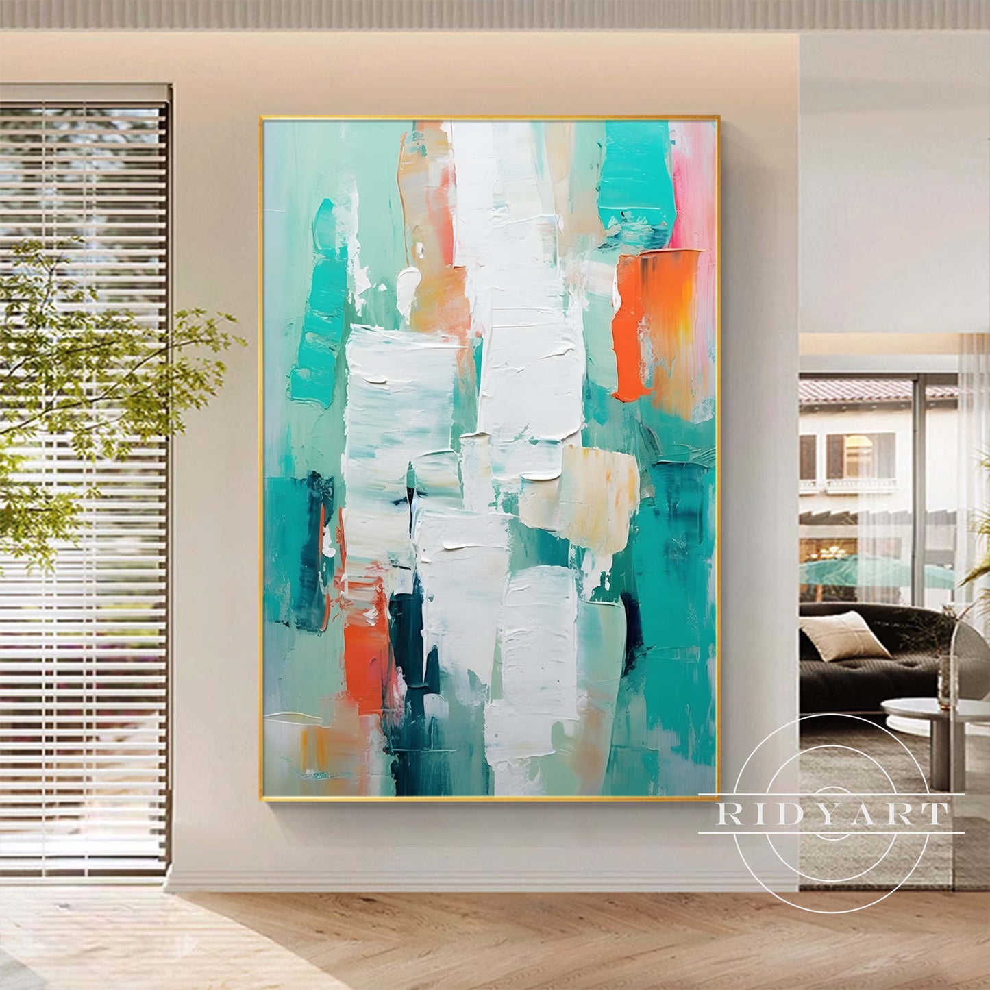 Teal Abstract wall art