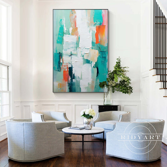 Teal Abstract wall art