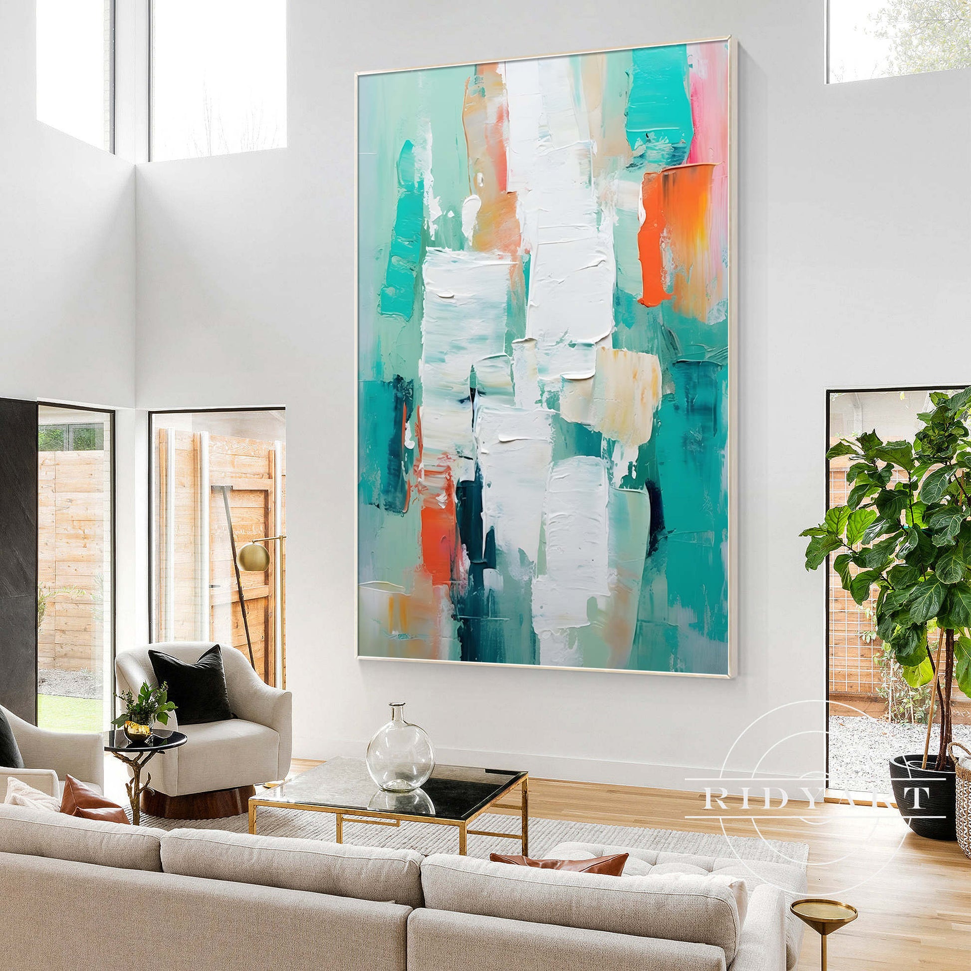 Teal Abstract wall art