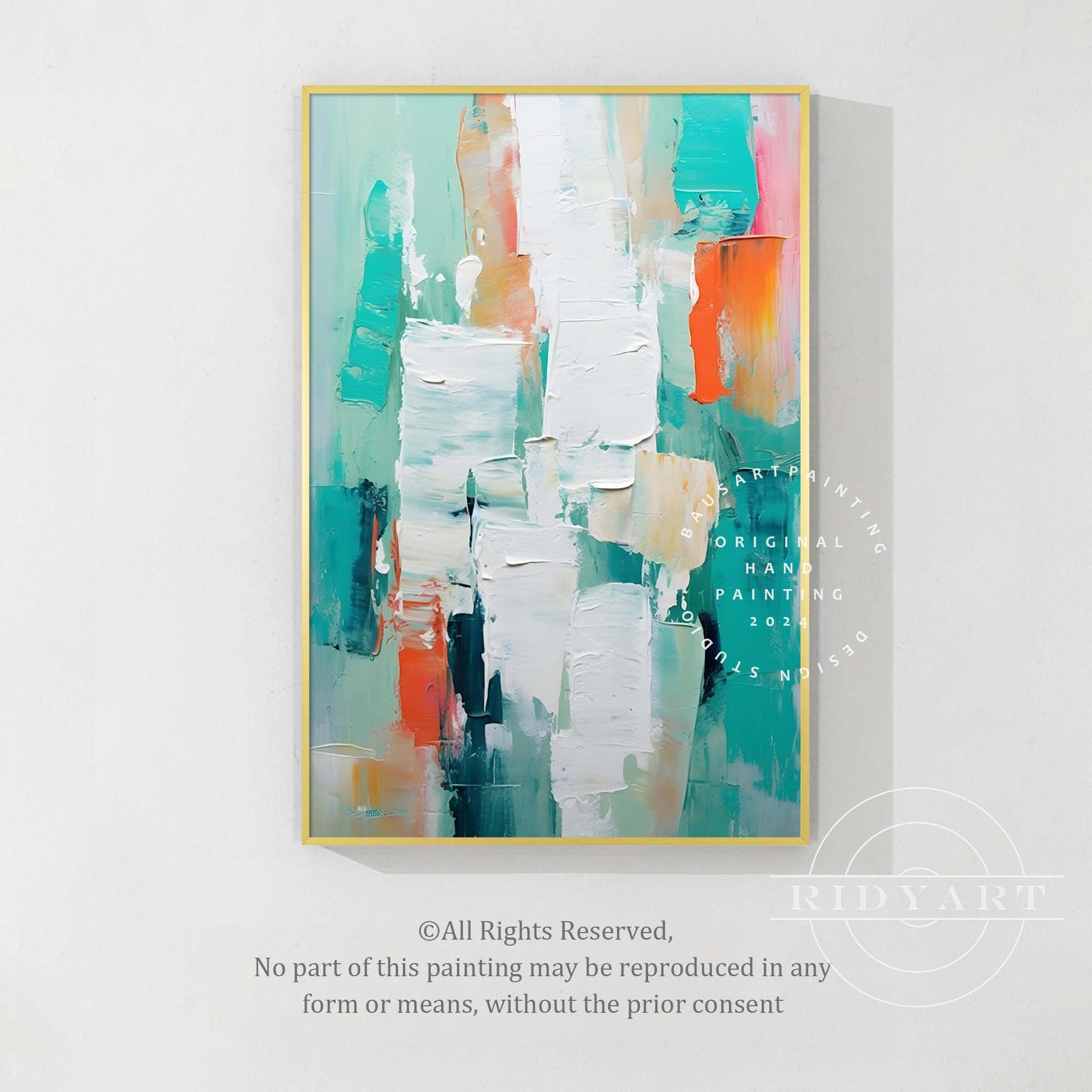 Teal Abstract wall art