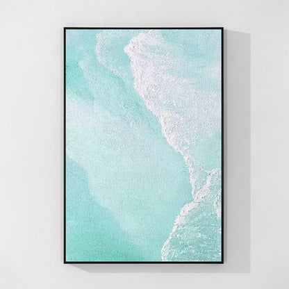 Teal Sea Waves Painting