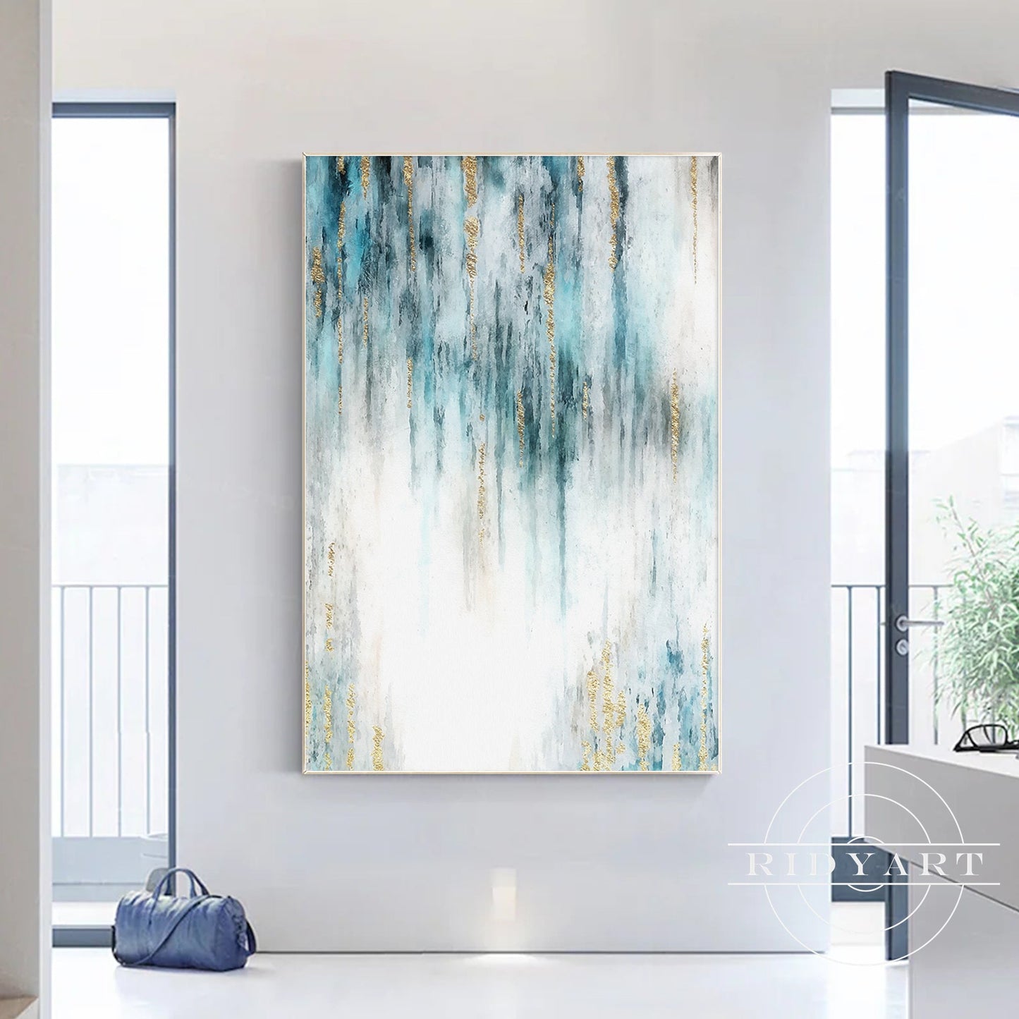 Teal and Gold wall art