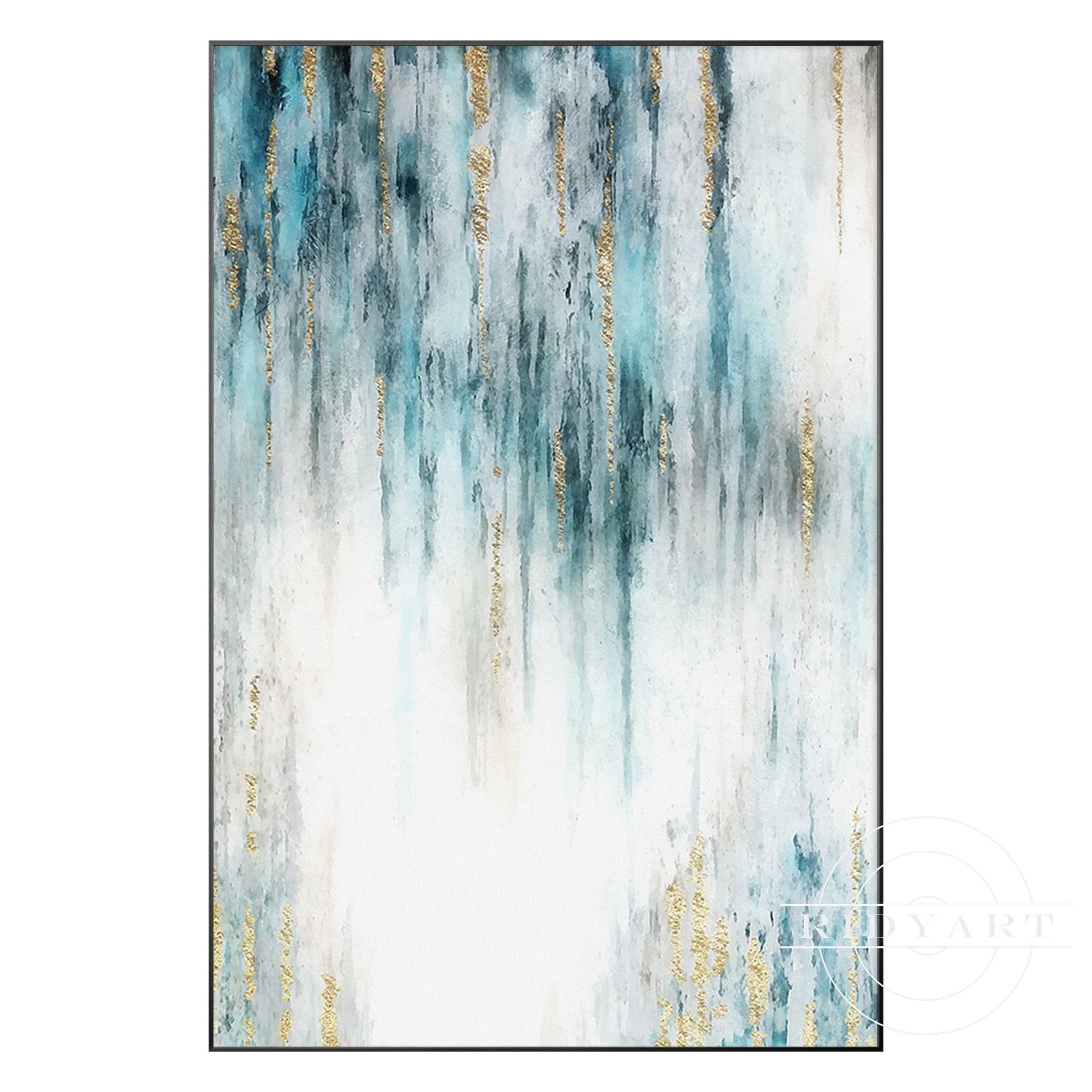 Teal and Gold wall art