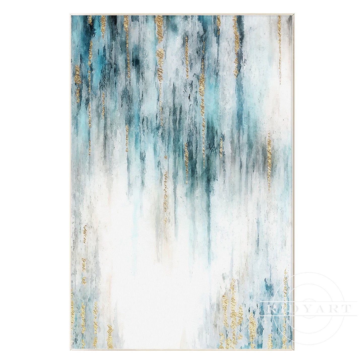 Teal and Gold wall art