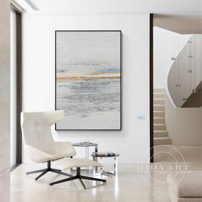 Gray and gold wall art