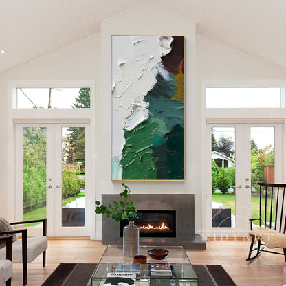 Green abstract wall art-1