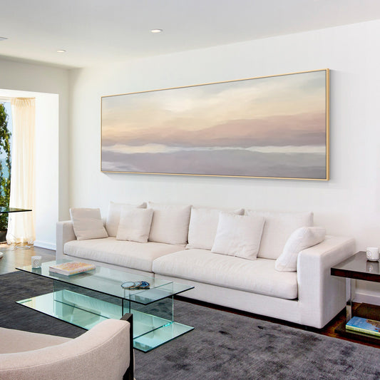 Sunrise Sea Oil Painting Long Horizontal Wall Art