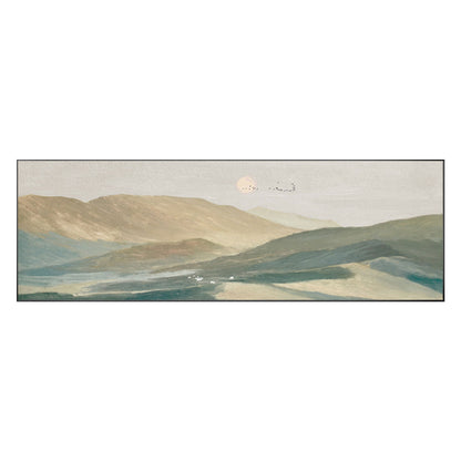 Mountain Sunset Oil Painting Horizontal Wall Art