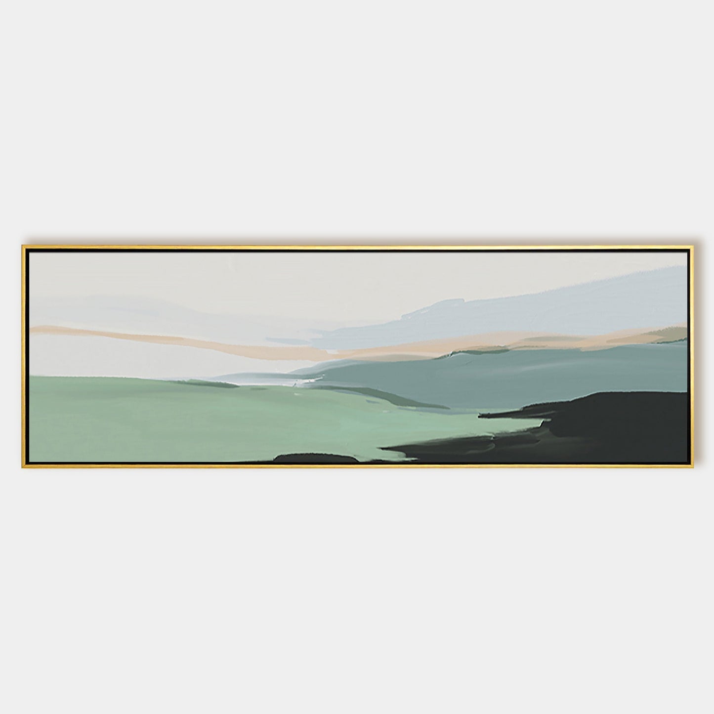 Green Abstract Landscape Horizontal Art