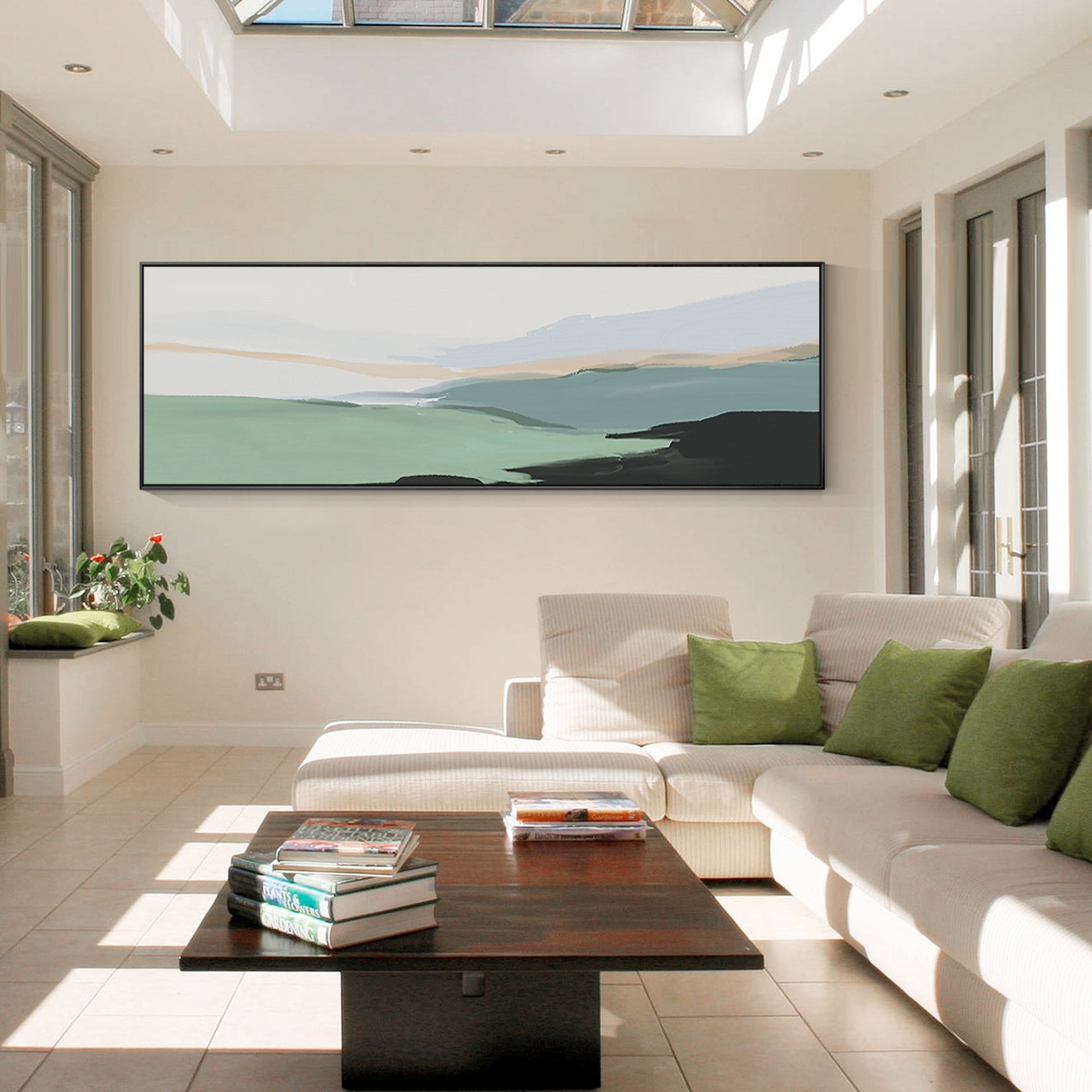 Green Abstract Landscape Horizontal Art