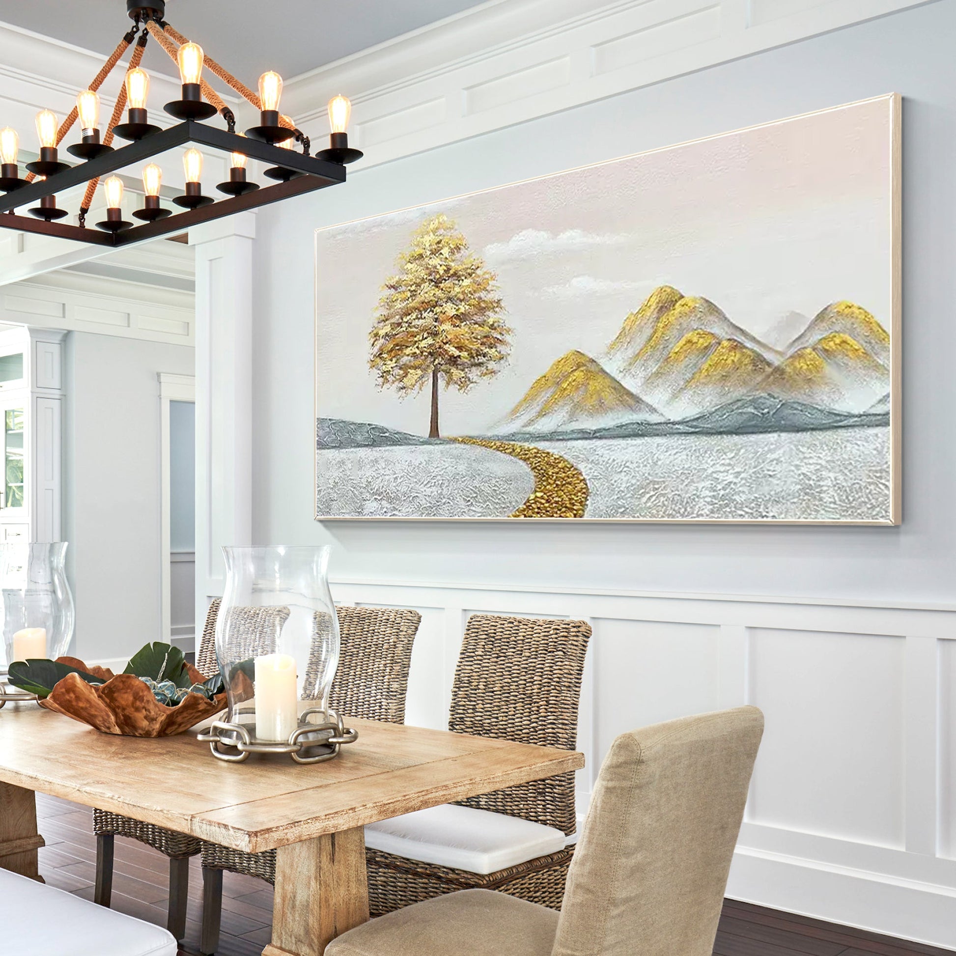 Panoramic Gold Tree and Gold Mountain Painting