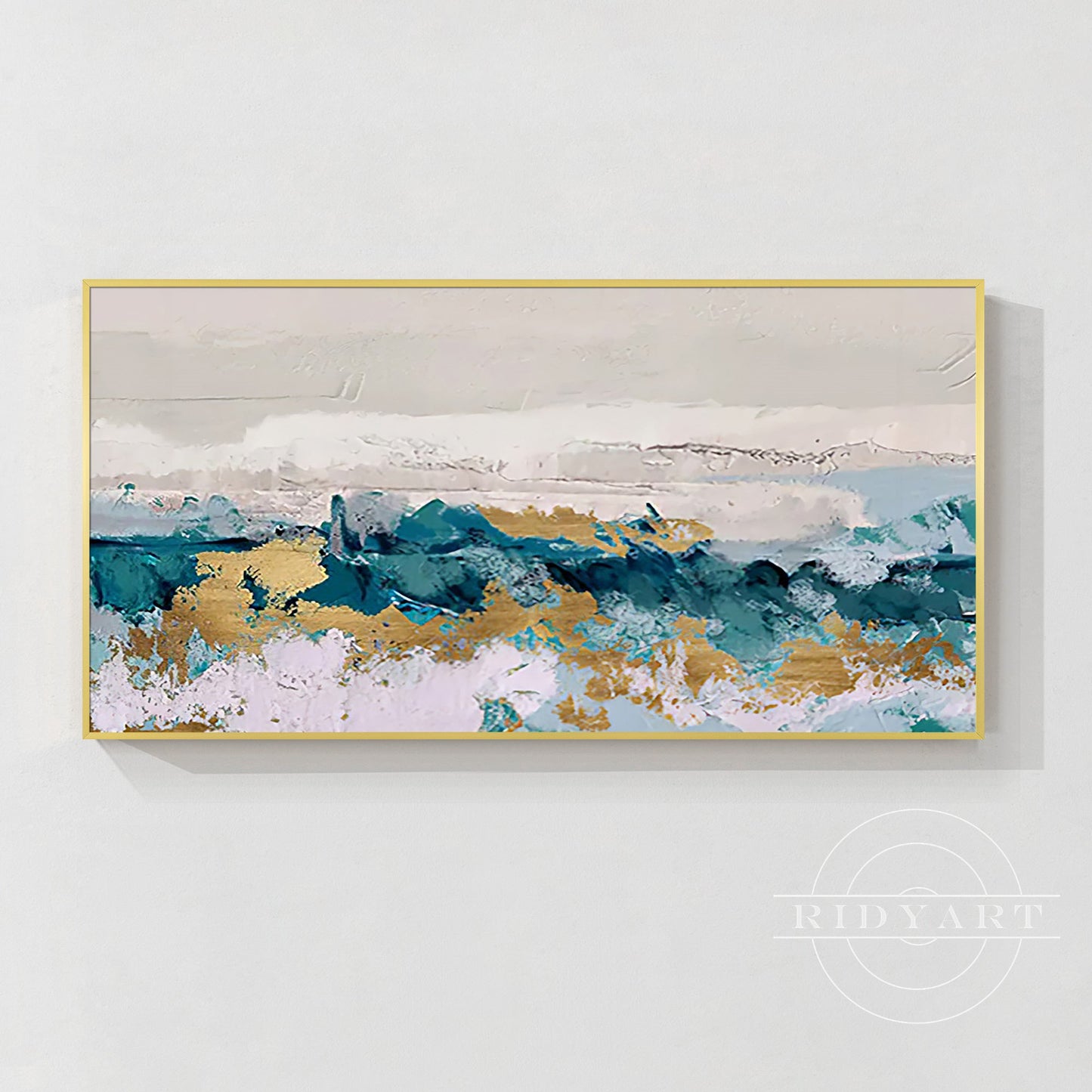 Turquoise Gold Abstract art