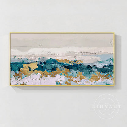 Turquoise Gold Abstract art