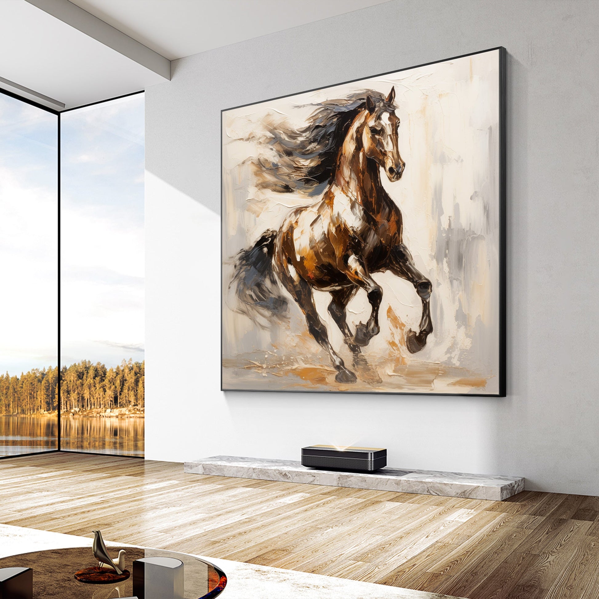 Vintage Style Running Horse Painting