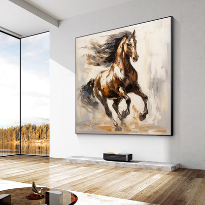 Vintage Style Running Horse Painting