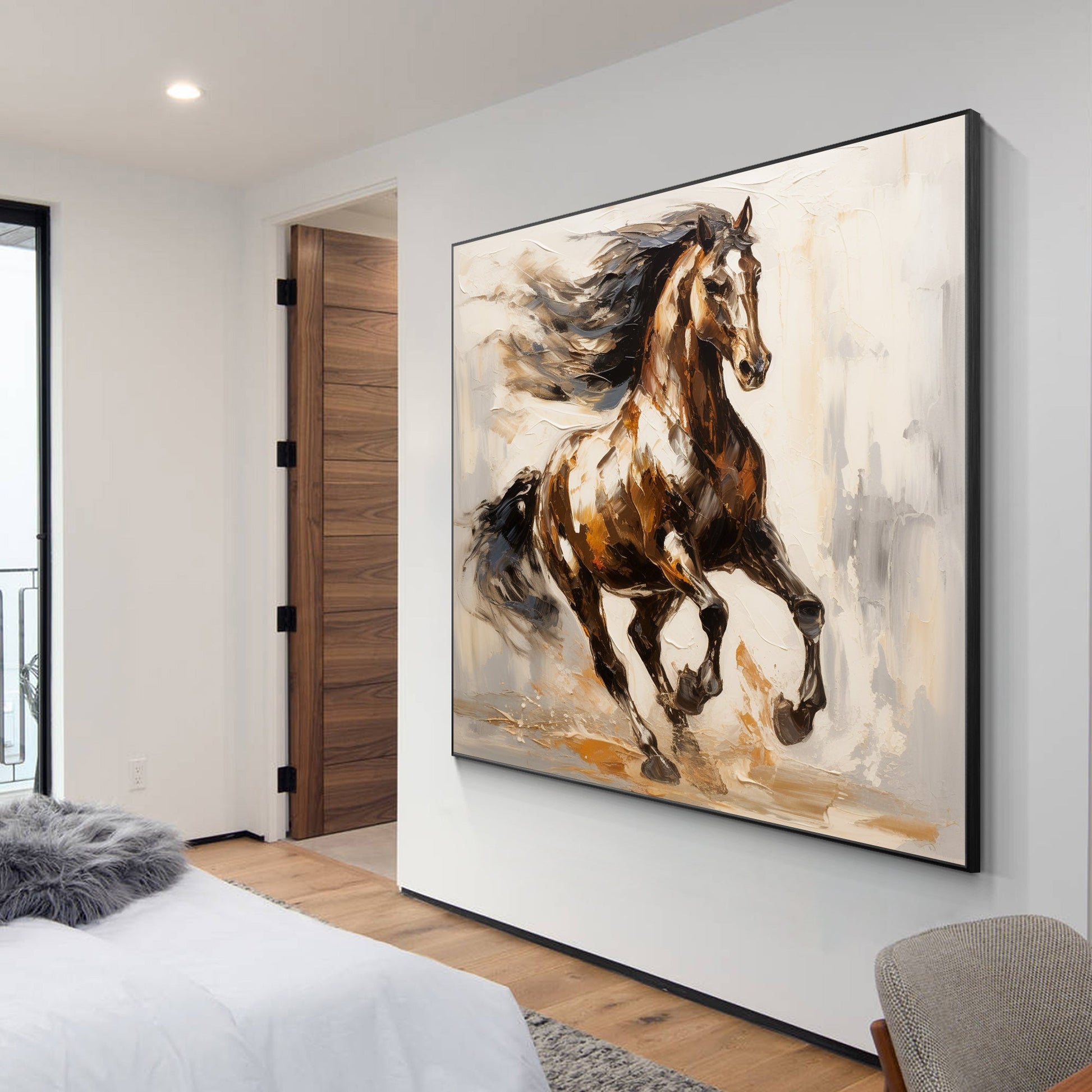 Vintage Style Running Horse Painting