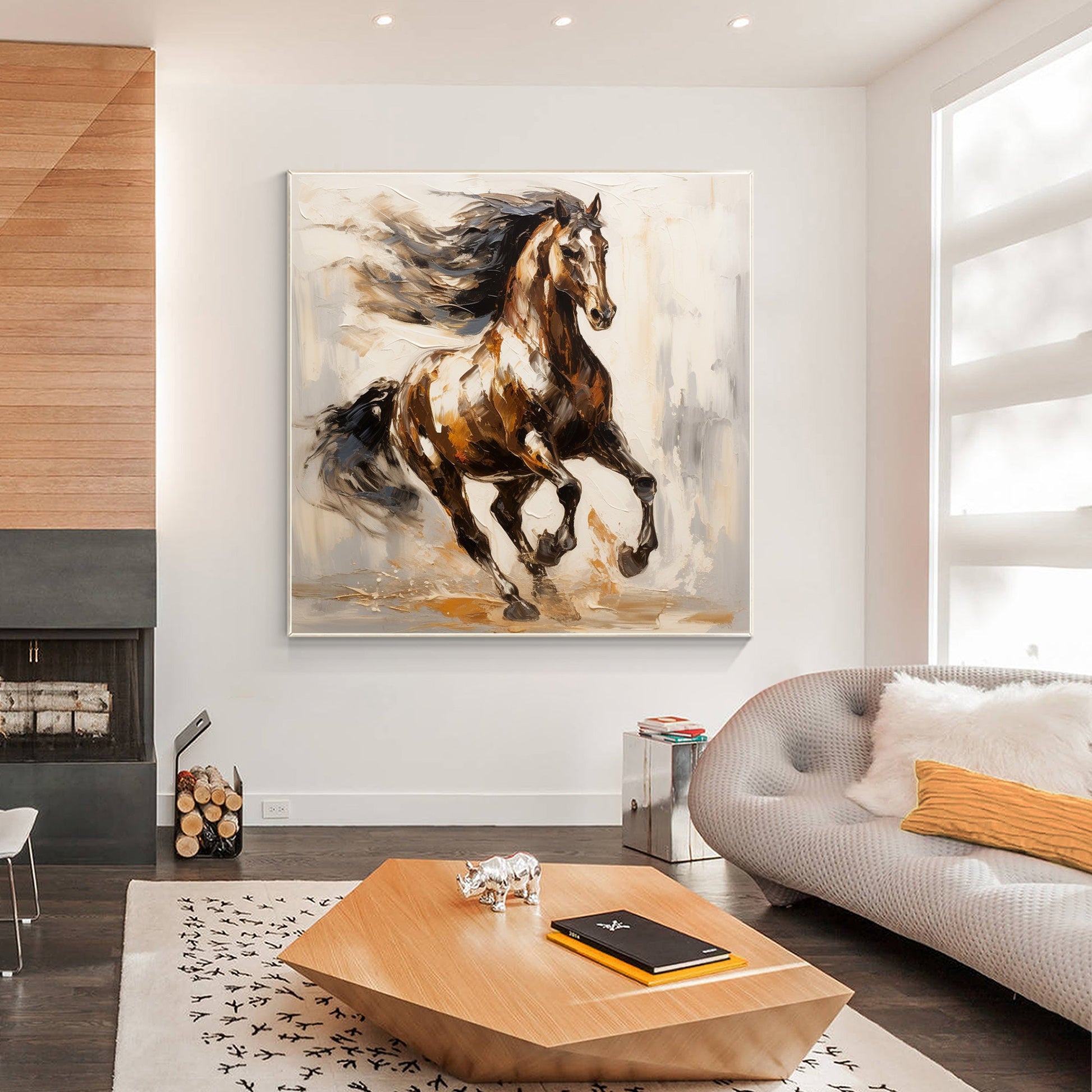Vintage Style Running Horse Painting