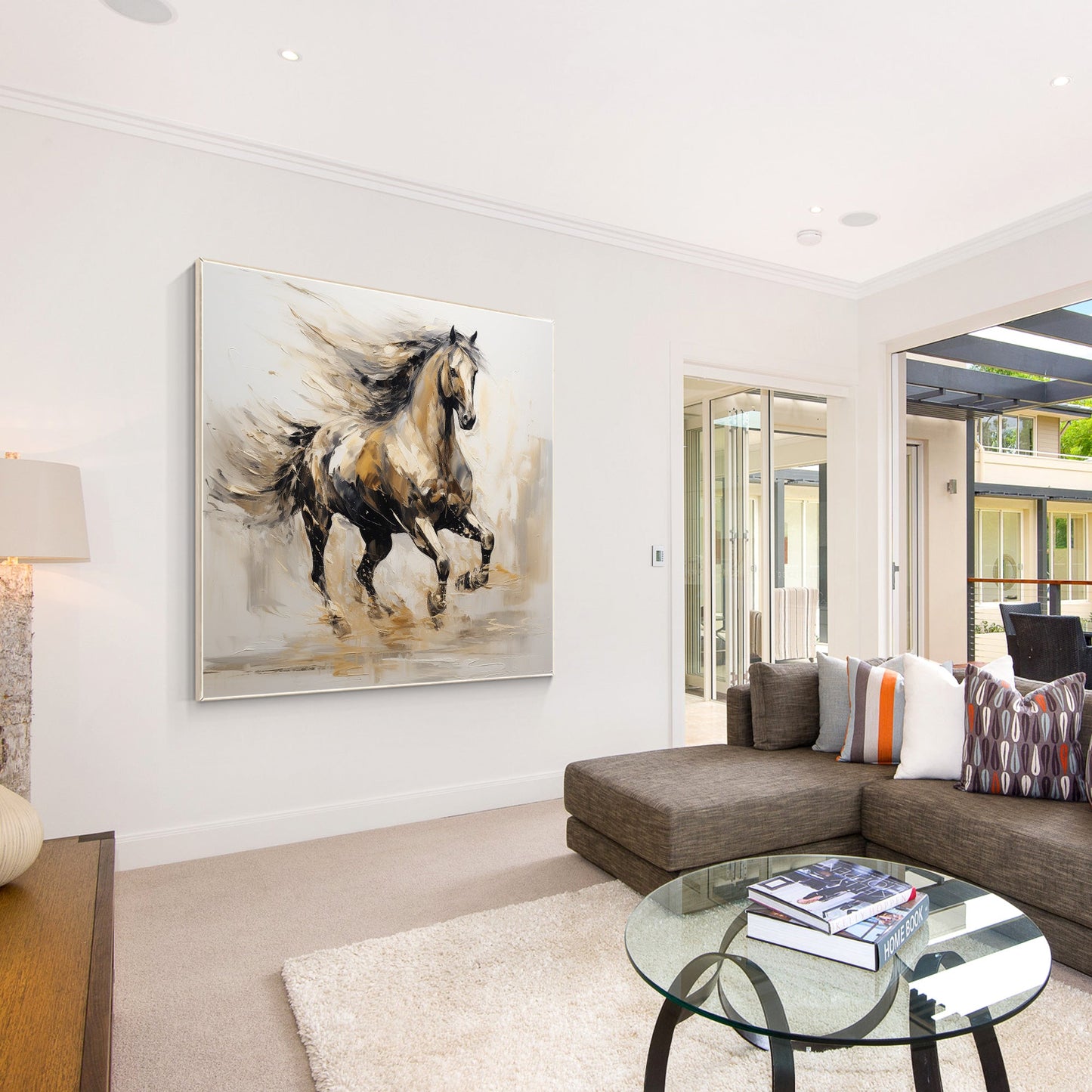 Vintage Style Running Horse Painting
