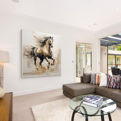 Vintage Style Running Horse Painting