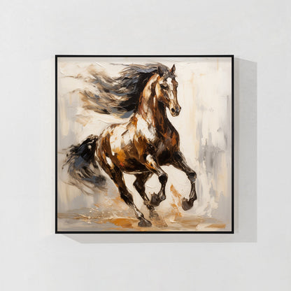 Vintage Style Running Horse Painting