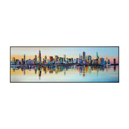 Chicago Sunset Skyline painting