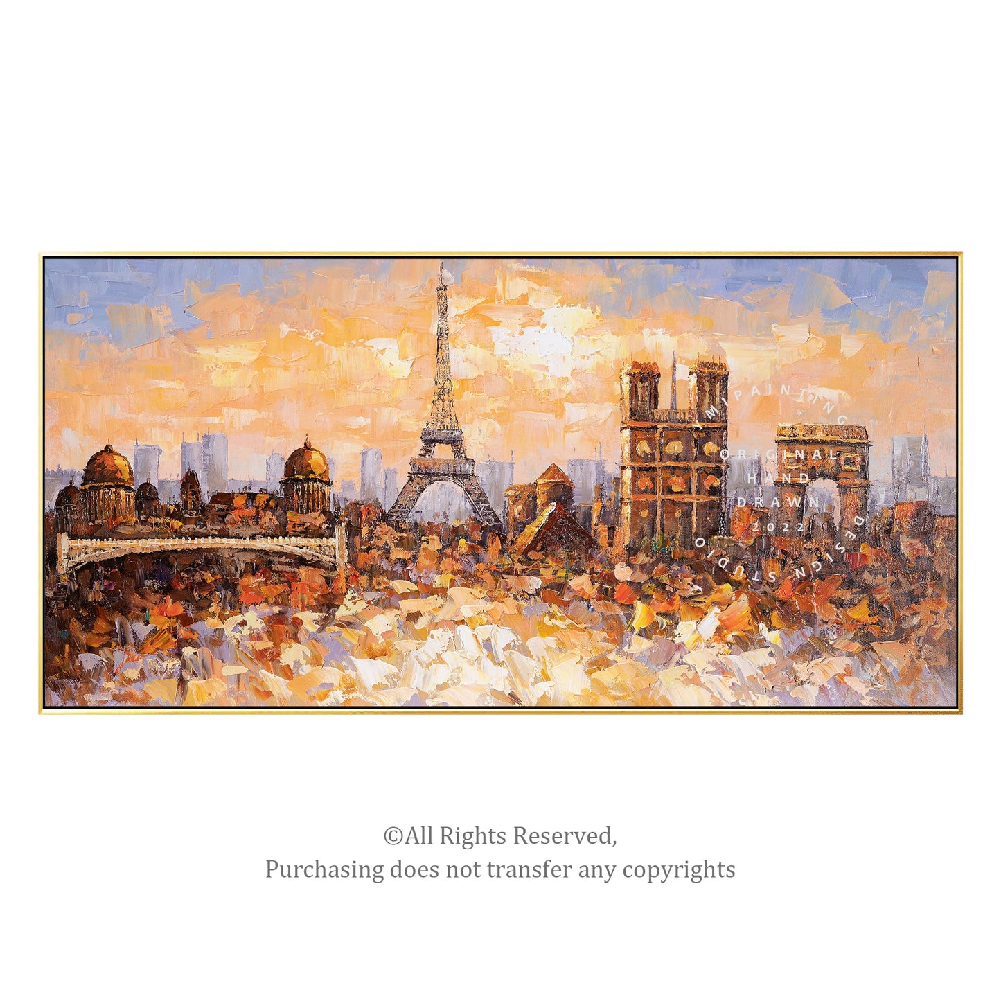 paris skyline painting
