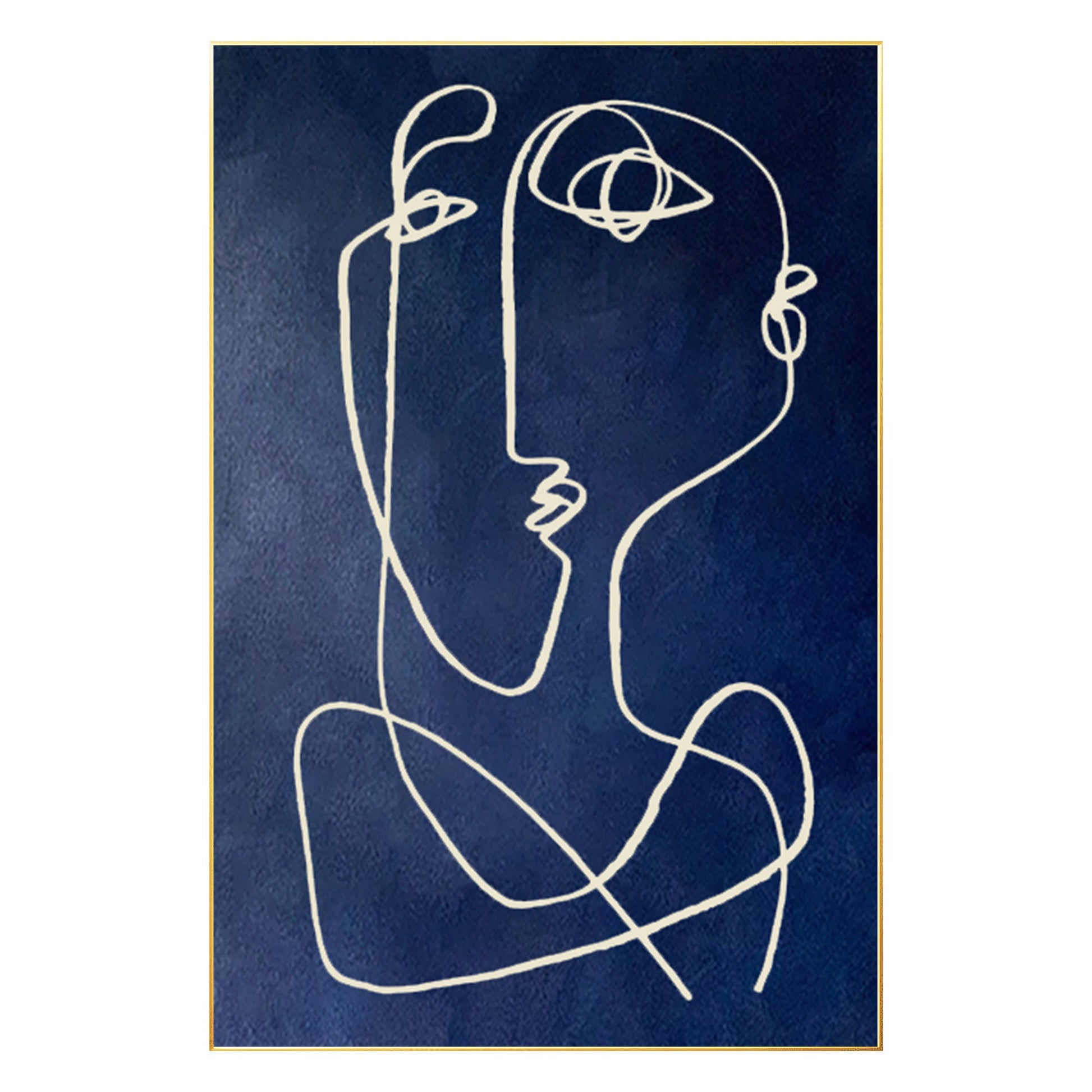 Navy Blue Picasso Line Art