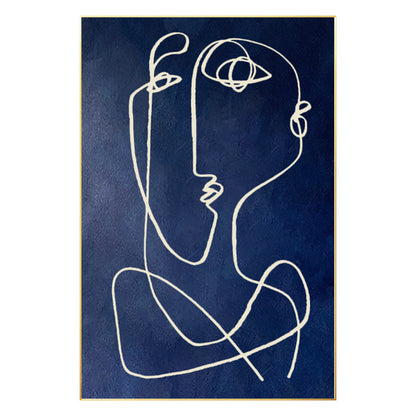 Navy Blue Picasso Line Art