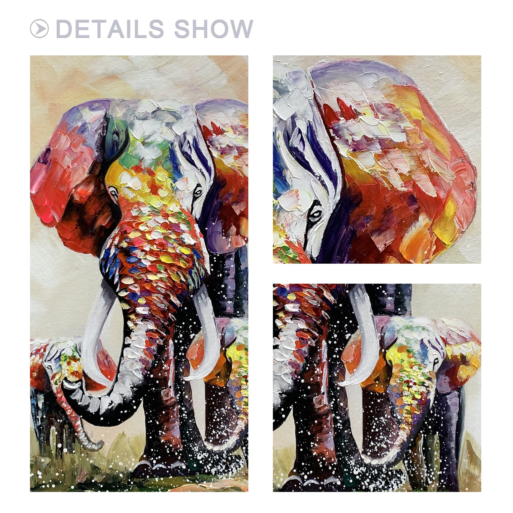Luxury Glamourous Wildlife Oil Painting
